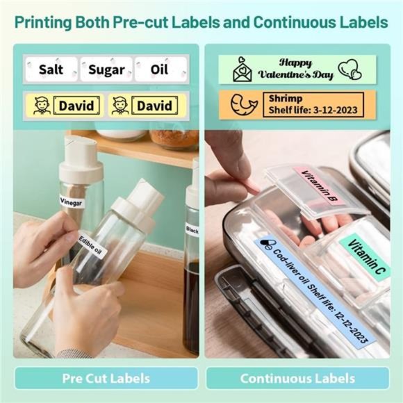 Label Maker Machine with Tape, Portable Bluetooth Label Printer, Small Smart - Picture 3 of 6